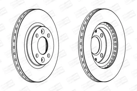 Диск гальмівний передній (кратно 2) Renault Logan II (12-), Sandero II (12-), Clio IV (Bh_) (12-) CHAMPION 562960CH