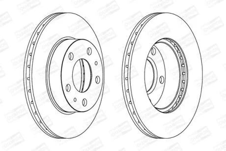 Диск гальмівний передній (кратно 2) Citroen Jumper Van (230L) (94-02) / Fiat Ducato (250_) (06-) CHAMPION 563021CH