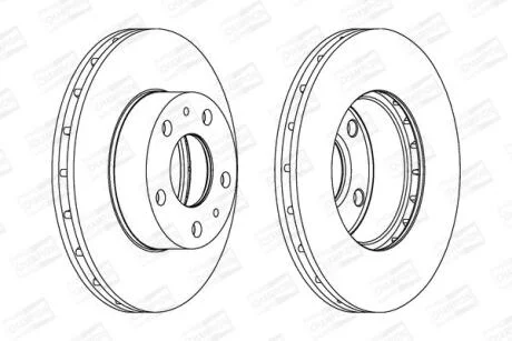 Диск гальмівний передній (кратно 2) Fiat Ducato CHAMPION 563026CH
