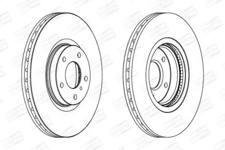 Диск гальмівний передній (кратно 2) Nissan Murano (563032CH-1) CHAMPION 563032CH1