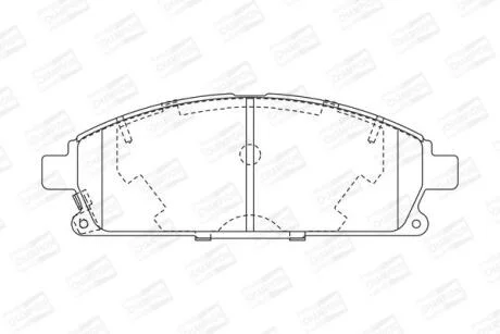 Колодки гальмівні дискові передні NISSAN CIMA (WY33) 96-01, PATHFINDER II (R50) 95-05 CHAMPION 572466CH