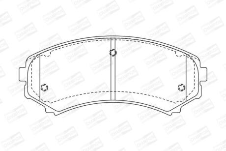 Колодки гальмівні дискові передні MAZDA E2000, E2200, MITSUBISHI Montero, Pajero, Shogun CHAMPION 572497CH