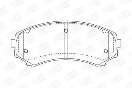 Колодки гальмівні дискові передні MAZDA E2000, E2200, MITSUBISHI Montero, Pajero, Shogun CHAMPION 572497CH