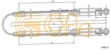 Трос ручника COFLE 1141.3