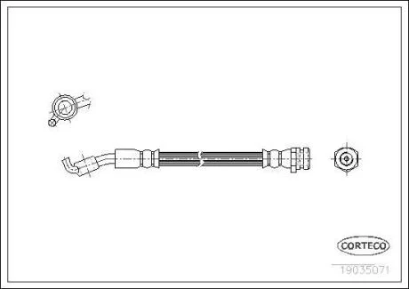 Шланг гальмівний SSANG YONG Korando/Rexton/Musso "99>> RL CORTECO 19035071