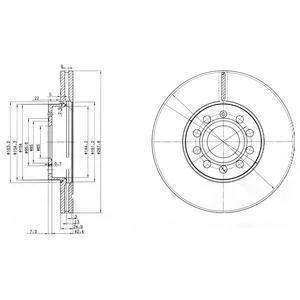 Диск гальмівний (к-т 2шт) Delphi BG3833C
