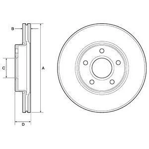 Диск гальмівний (к-т 2шт) Delphi BG3868C