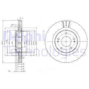 Диск гальмівний (к-т 2шт) Delphi BG4038C