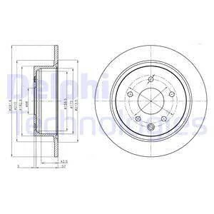 Диск гальмівний (к-т 2шт) Delphi BG4108C