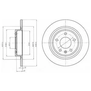 Диск гальмівний (к-т 2шт) Delphi BG4279