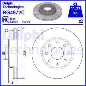 Диск гальмівний (к-т 2шт) Delphi BG4972C