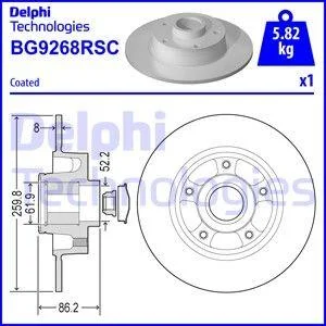 Диск гальмівний Delphi BG9268RSC