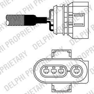 Лямбда-зонд AUDI/VW A3/A4/A6/Passat "1.8T "96-00 Delphi ES1040312B1