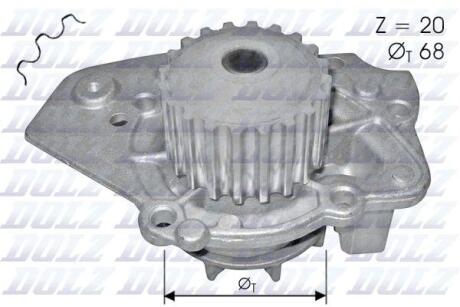 A_Помпа CITROEN/LADA/PEUGEOT/ROVER BX/Niva/405/218 "1,6-1,9 "82-03 DOLZ N206