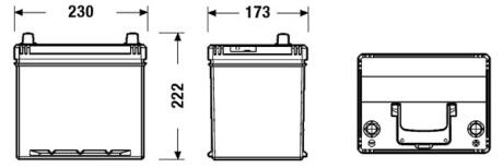Акумулятор 60Ah-12v EXCELL (230х172х220), R, EN480 Азія EXIDE EB604