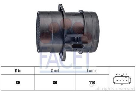 Витратомір повітря VW Caddy III 2.0 tdi (10-15)/Audi A5 2.0 tdi (08-17) (10.1446) FACET 101446