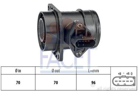 Витратомір повітря T5 1.9TDI 03-/Caddy 1.9TDI/2.0SDI 04- (10.1509) FACET 101509
