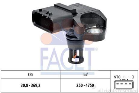 Датчик тиску наддуву Astra H/J/Meriva/Zafira 1.2-1.8 CDTi 03- (10.3158) FACET 103158
