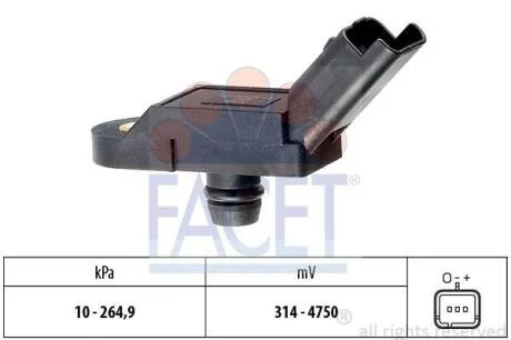 Датчик тиску наддуву Citroen C4/C5 / Peugeot 207/308 1.6 i 06-> (10.3164) FACET 103164