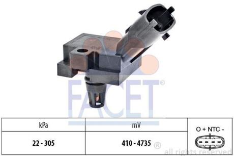 Датчик тиску наддуву Ford Kuga/Mondeo/S-Max 2.0/2.5 EcoBoost/Turbo 06-> (10.3186) FACET 103186