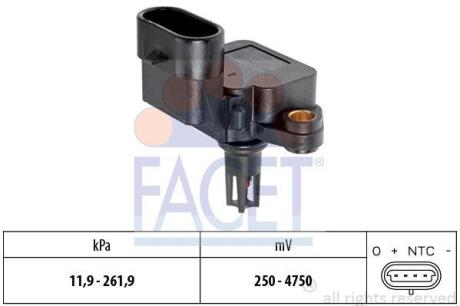 Датчик давления наддува (MAP) Opel Insignia (08-) 2.0 Turbo (10.3245) FACET 103245