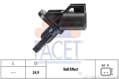 Датчик ABS передній Volvo C30, C70, S40, S60, XC60, XC70 (06-18) (21.0005) FACET 210005