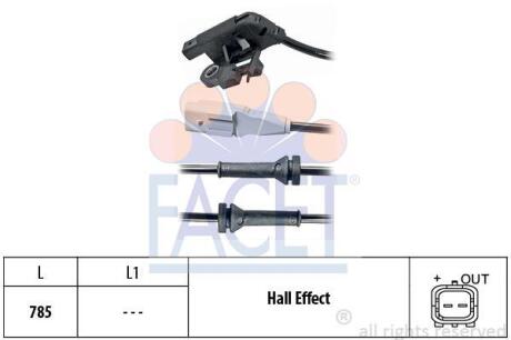 Датчик ABS Citroen C4 (04-)/Peugeot 307 (00-) (21.0031) FACET 210031
