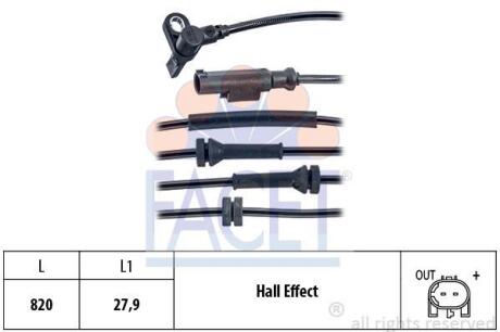 Датчик ABS Opel Corsa D, E (06-) (21.0128) FACET 210128