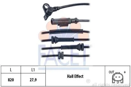 Датчик ABS Opel Corsa D, E (06-) (21.0128) FACET 210128