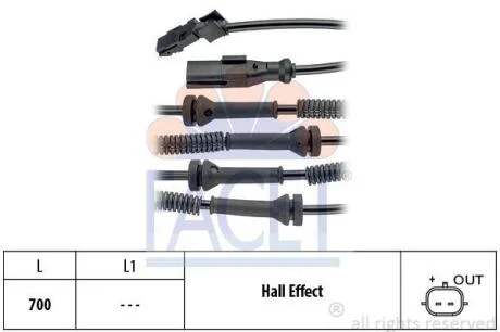 Датчик ABS перед.Trafic/Vivaro 06-14 (21.0146) FACET 210146