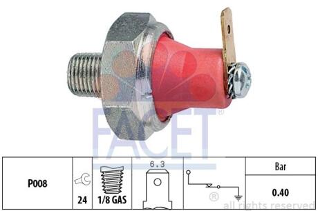 Датчик тиску оливи Mutsubishi Carisma/Colt/Galant/L200/Lancer/Pajero 1.6-2.5 91-15 (7.0094) FACET 70094