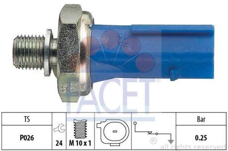 Датчик тиску оливи LT 2.5TDI (AGX/ANJ/APA/BBE/BBF) (7.0133) FACET 70133