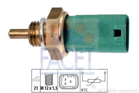 Датчик температури охолоджуючої рідини Clio (05-)/Modus (04-) 1.2 16V (7.3354) FACET 73354