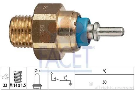 Датчик вмикання вентилятора Mercedes Benz W124/201/T1/T2 M102/OM602/603 (77-) (7.4070) FACET 74070