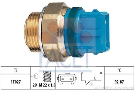Датчик вмикання вентилятора Berlingo 1.8/1.9D/2.0HDI (7.5201) FACET 75201