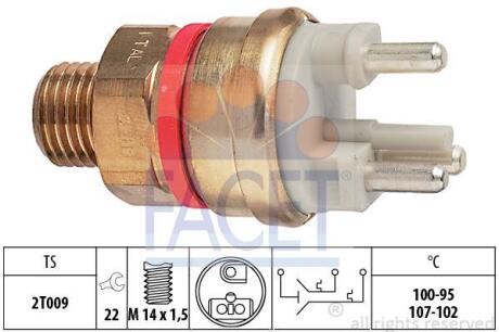 Датчик вмикання вентилятора Mercedes Benz W124/201 M102/OM601 82-> (7.5637) FACET 75637