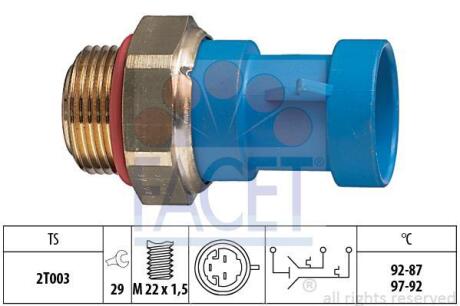 Датчик вмикання вентилятора Citroen Jumper / Fiat Ducato / Peugeot Boxer 2.0-2.8 i/D/HDi/iDTD/TDI 9 (7.5643) FACET 75643
