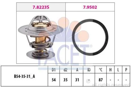 Термостат T4/T5/VW/Audi 1.9D/TD/2.0 (7.8278) FACET 78278
