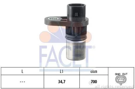 Датчик обертів коленвала Opel Astra/Vectra 2.2 i (00-) (9.0292) FACET 90292