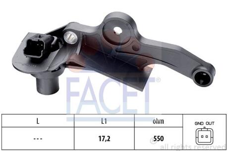 Датчик обертів коленвала Citroen Berlingo, C3,C4, NEMO/Peugeot 206 1.0-1.6ALK 90- (9.0298) FACET 90298