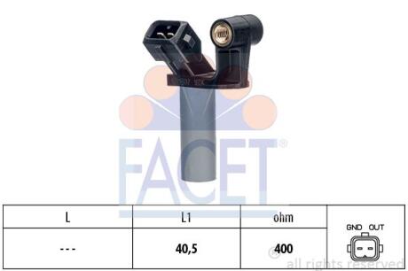 Датчик обертів коленвала Peugeot Boxer 2.2HDI/Ford Transit 2.2/2.4/3.2 TDCi 06- (9.0307) FACET 90307