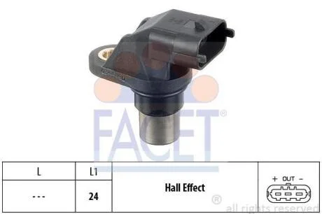 Датчик обертів коленвала Fiat Punto 1.2 bifuel (07-12) (9.0344) FACET 90344