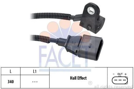 Датчик обертів колінвала Ауді A3 (00-)/VW Bora, Golf, Transporter V (98-) 1.9 Tdi (9.0423) FACET 90423