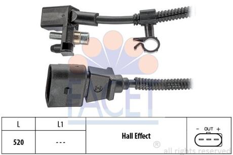 Датчик обертів коленвала VW Polo 1.0/1.4 95-01 (9.0445) FACET 90445
