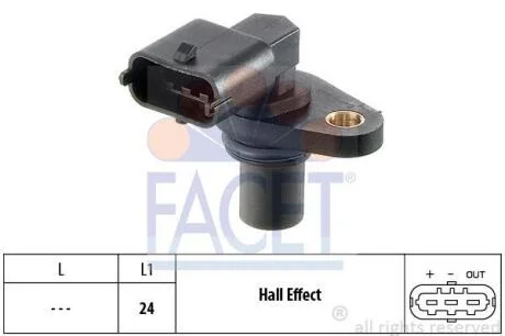 Датчик распредвала Opel Astra, Vectra, Zafira (03-) 1.6i, 1.8i, 2.2i FACET 90480