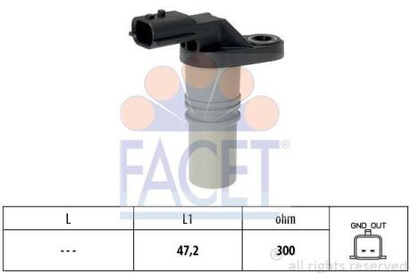 Датчик обертів коленвала Renault Megane/Scenic 1.4-1.6 i/TCe (08-) (9.0646) FACET 90646