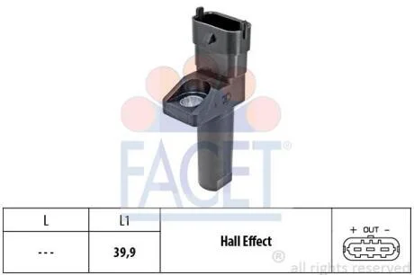 Датчик обертів коленвала MB Sprinter 3-t 219 cdi / Bluetec (906.111, 906.113, 906.211, 906.213) (09-16) (9.0654) FACET 90654