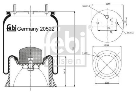 Подушка амортизуюча FEBI BILSTEIN 20522