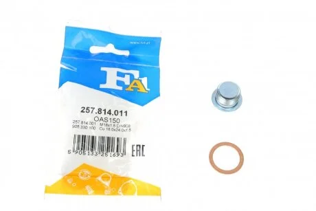 Пробка піддону + ущільнювач FA1 Fischer Automotive One (FA1) 257.814.011