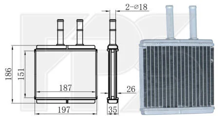 Радіатор пічки FPS FP 17 N15